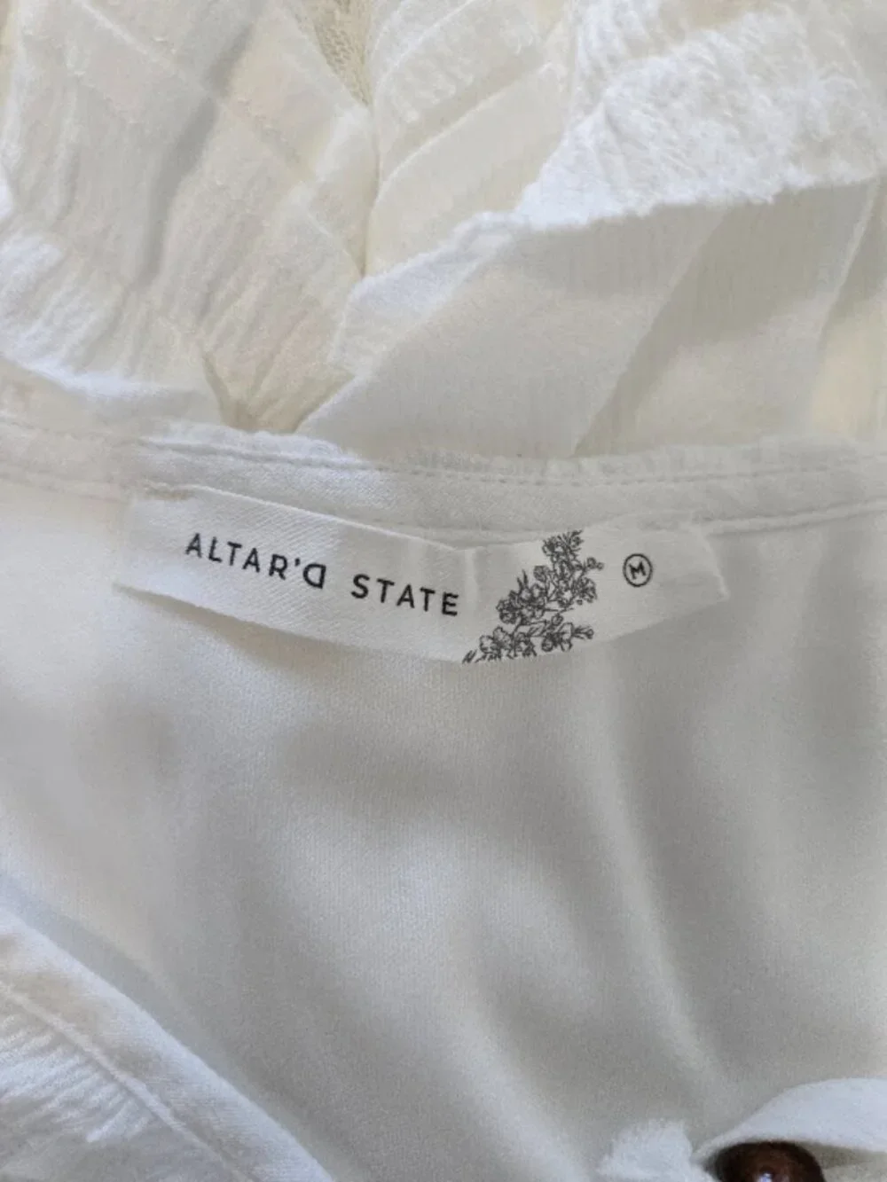 Altar'd State Daphne White Tiered Lace Mini Dress Size M NWOT - Picture 7 of 8